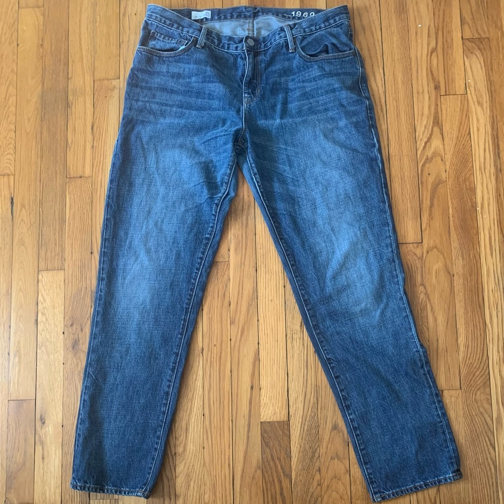 Gap 1969 Sexy Boyfriend Jeans size 31 tall perfect classic blue wash